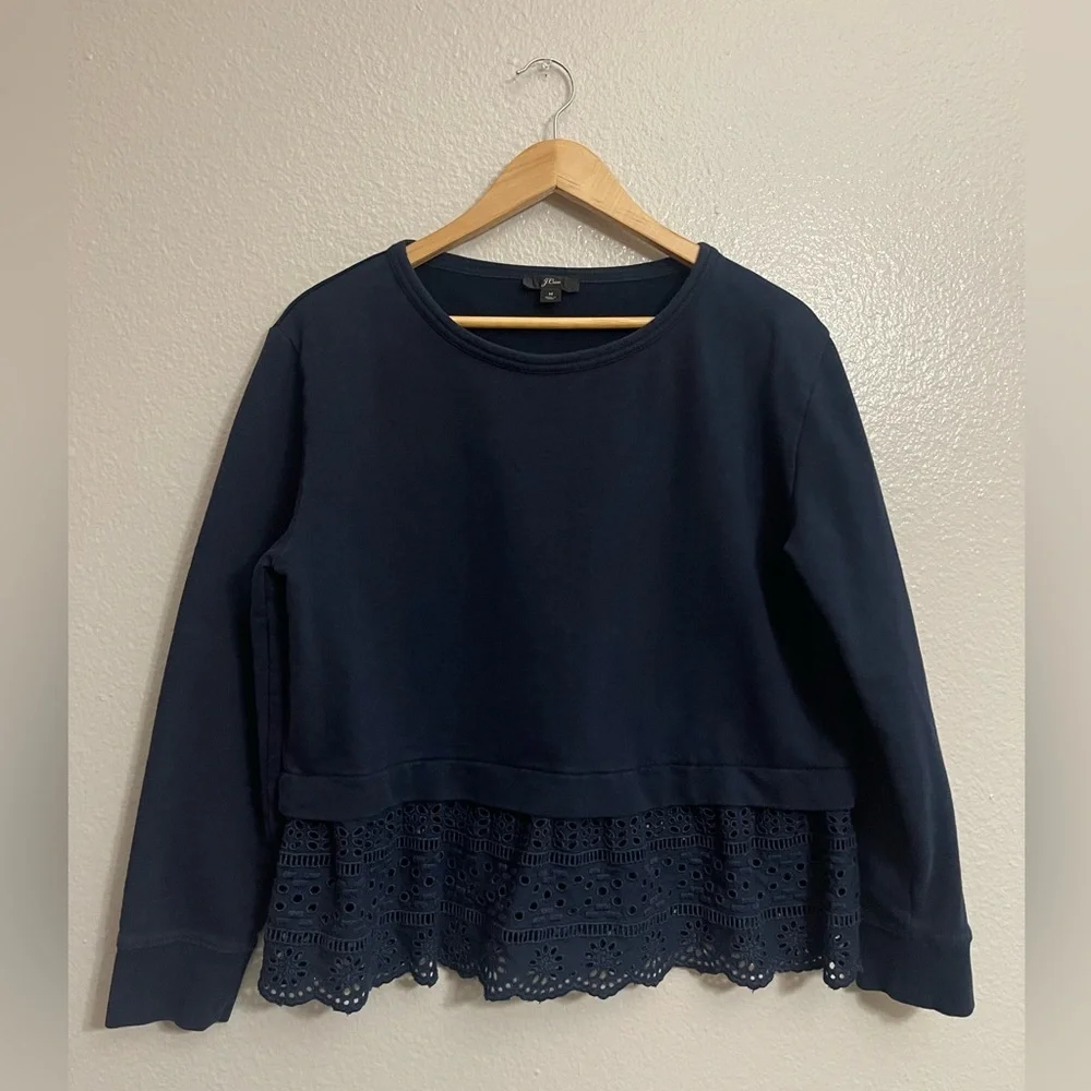 J. Crew Eyelet-hem sweatshirt